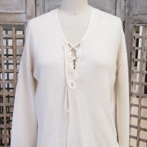 Joie Lace-Up Neck Sweater